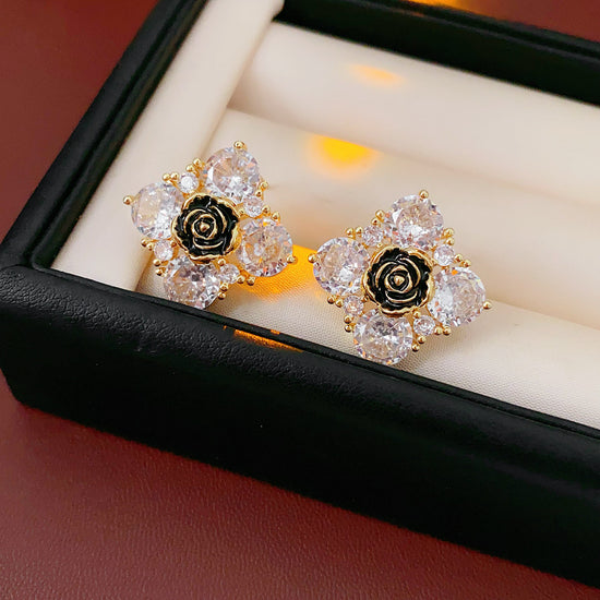 Camellia Ice Cube Stud Earrings
