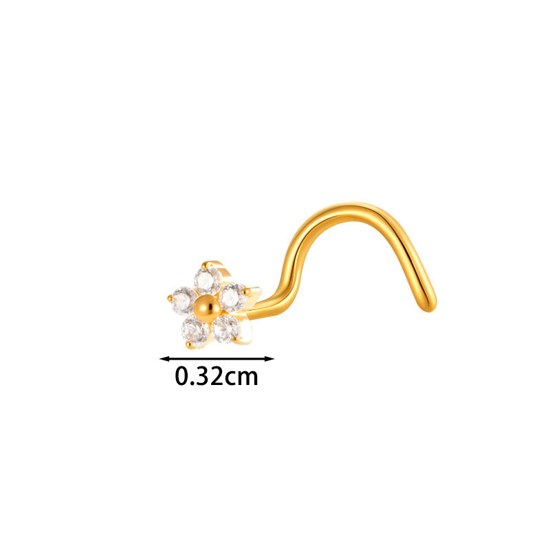 7mm Titanium Rose Sun Nose Screw