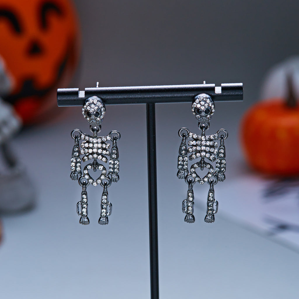 Neon Colorful Skeleton Ear Jacket Earrings