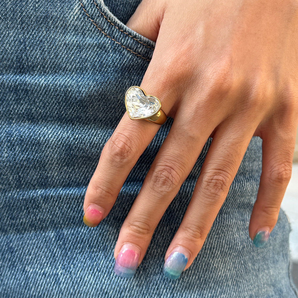 Sweet Pink Heart Valentines Ring Gift