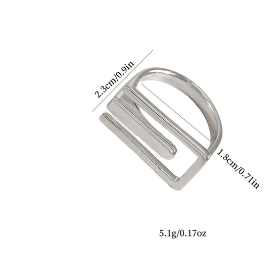Korean Style E Shaped Open Maze Ring