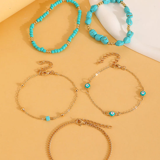 Coastal Charm Colorful Beaded Anklet