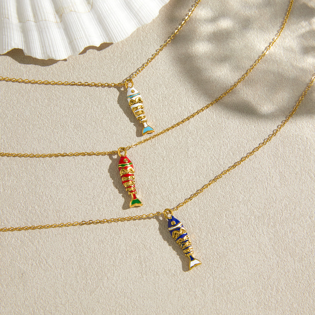 Y2K Fish Beaded Necklace