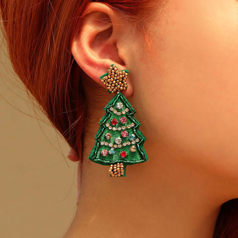 Joyful Xmas Color Bead Earrings