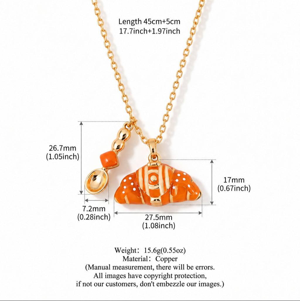 Sweet Critters Croissant Open Charm Necklace
