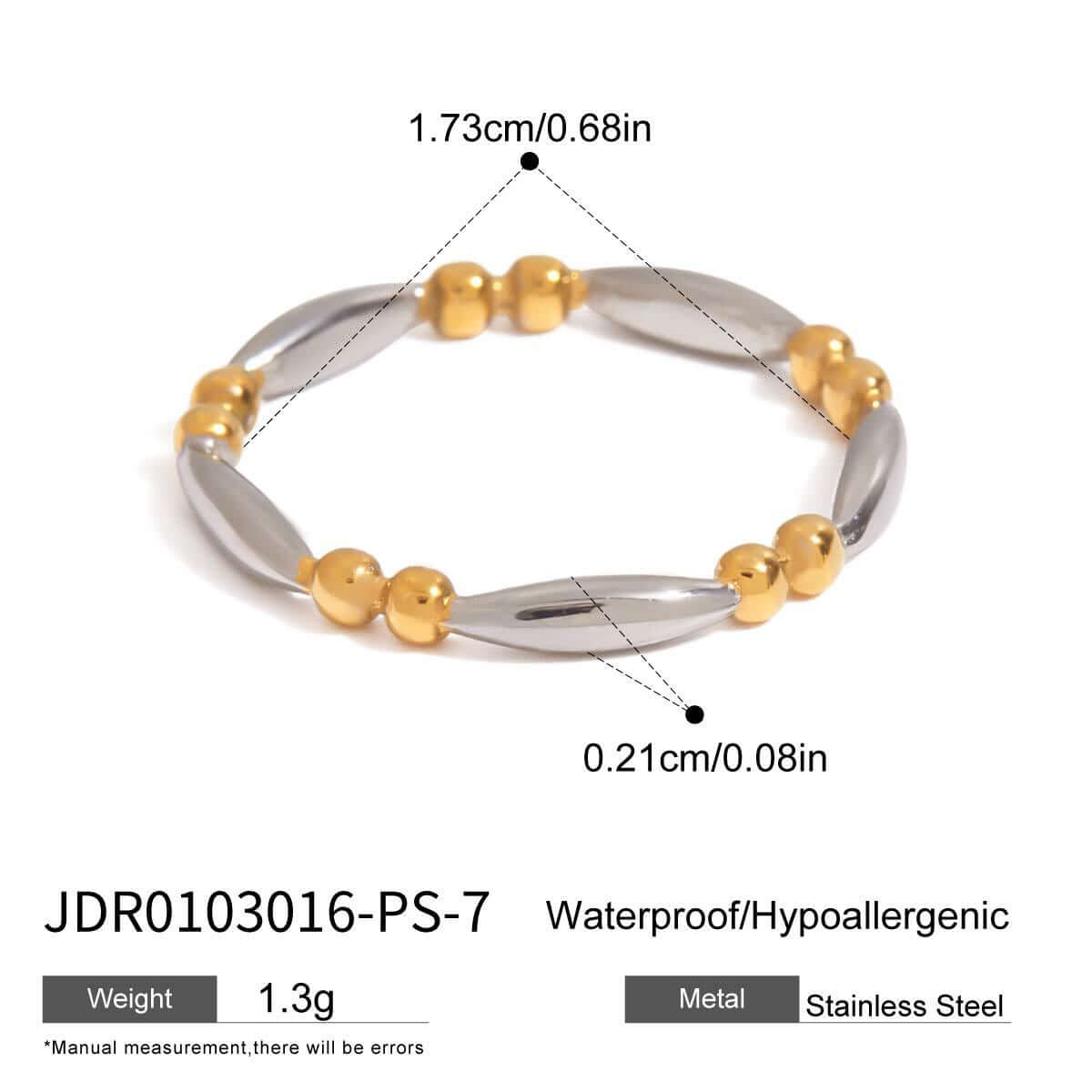 Rice Bead Silver Ring