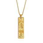 Rectangular Zodiac Pendant Necklace Gold | JN3474