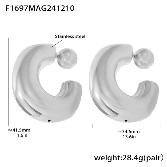 Two Way Chunky Fat Hoop Earrings