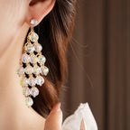 Rhombus Shape Grape Ball Earrings