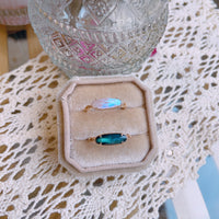 Mystery Labradorite Black Agate Gemstone Ring