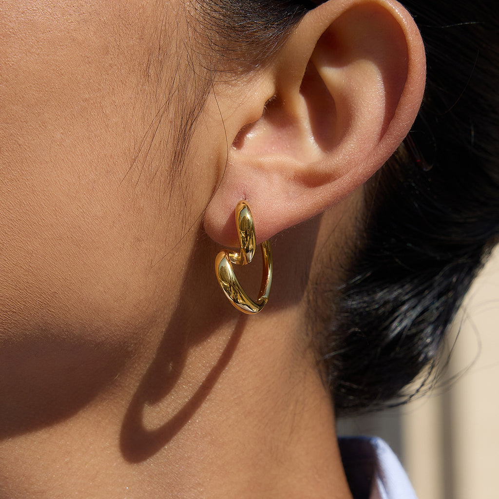 Wrapped Heart Abstract Earring Hoop