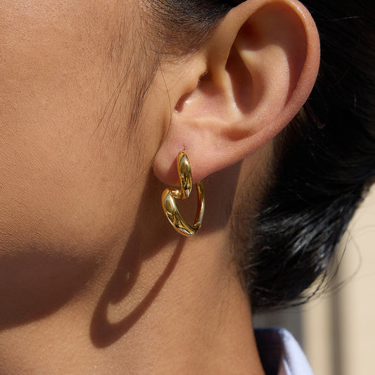 Wrapped Heart Abstract Earring Hoop