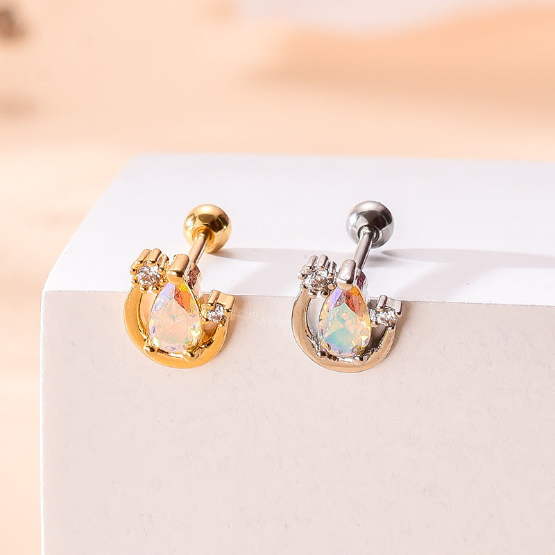 20G Moon Star Hypoallergenic Tragus Helix Studs | HSPJ284