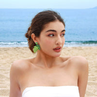 Summer Beach Palm Tree Fruits Earrings