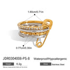 Safety Pin Multiple Layer Stacking Ring