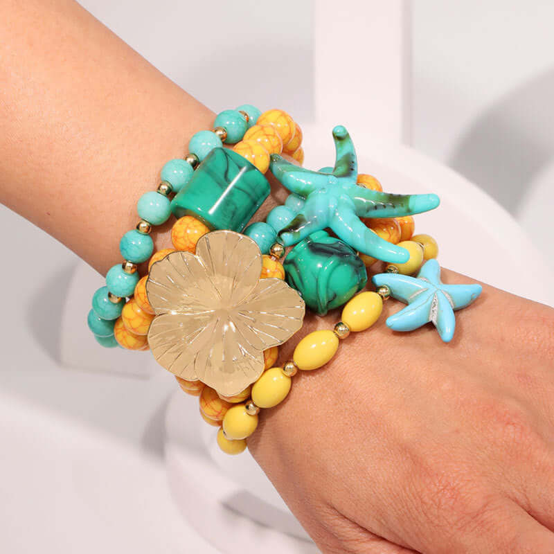 Chunky Flower Starfish Vacation Bracelet