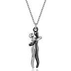 Romantic Hugging Couple Pendant Necklace
