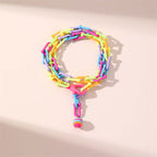 Summer Rainbow Paperclip Chain Anklets