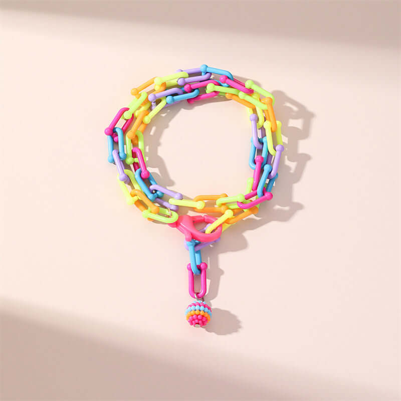 Summer Rainbow Paperclip Chain Anklets