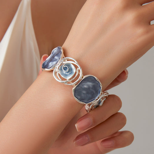 Handmade Hollow Rose Wide Strengthable Bracelet