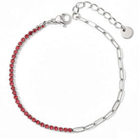 Sparkling Red CZ Tennis Anklets Bracelet