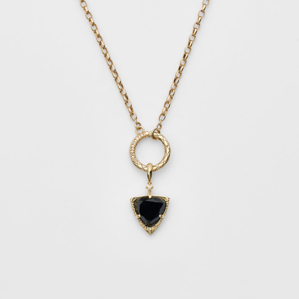 Trillion Black Onyx Flow Ring and Necklace