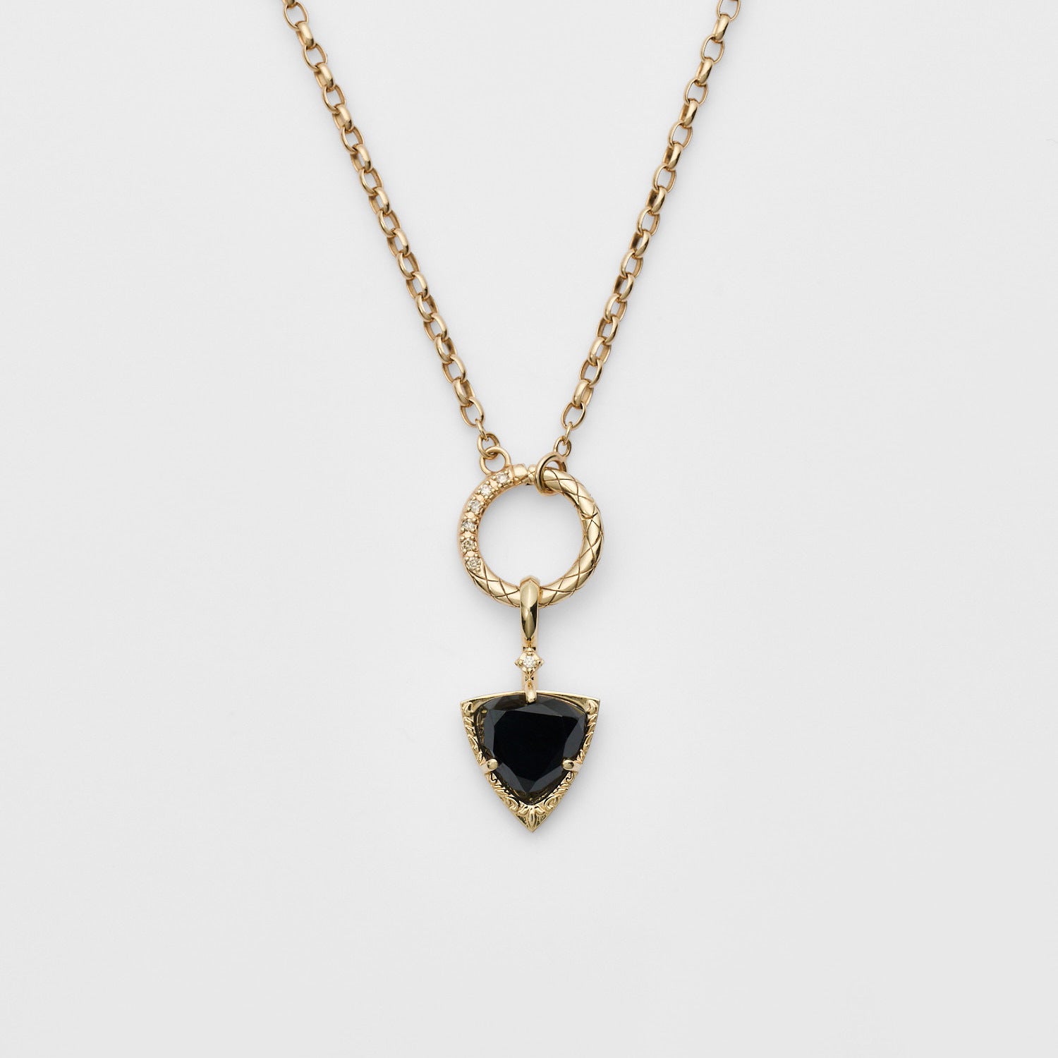 Trillion Black Onyx Flow Ring and Necklace