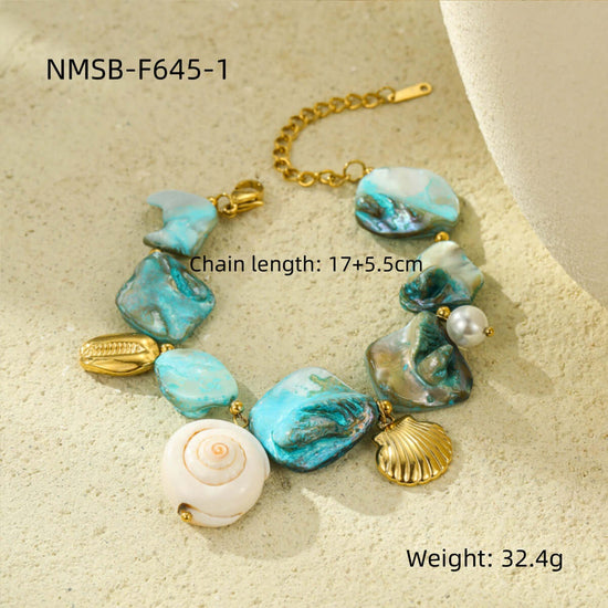 Seashell Conch Holiday Pearl Bracelet