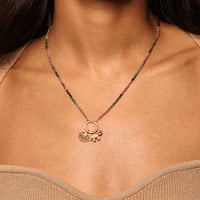 Ganesha Elephant Lotus Pendant Spiritual Necklace