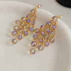 Rhombus Shape Grape Ball Earrings