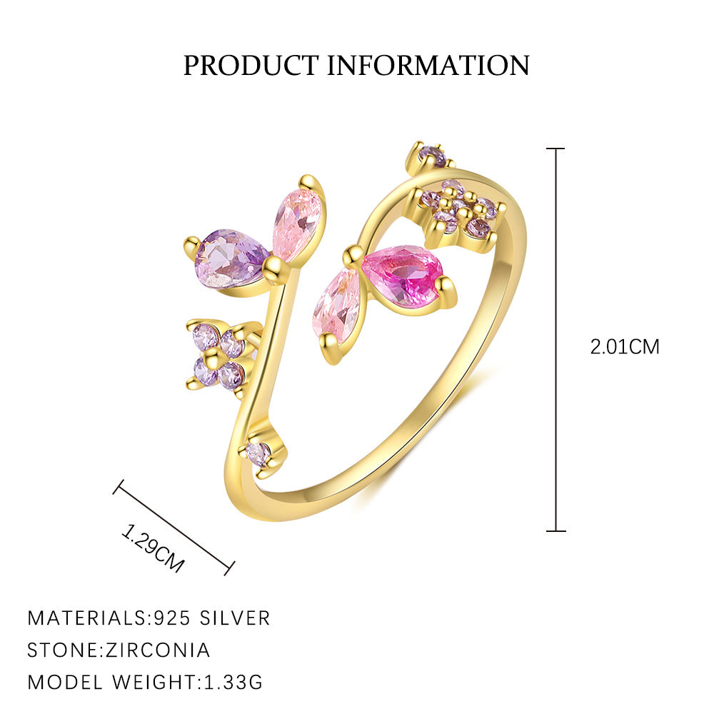Mori Flower Open Leaf Ring