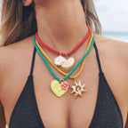 Multi Strand Sun Love Holiday Necklace