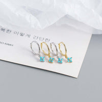 Small Flower Everyday Clip On Hoop Earrings 
