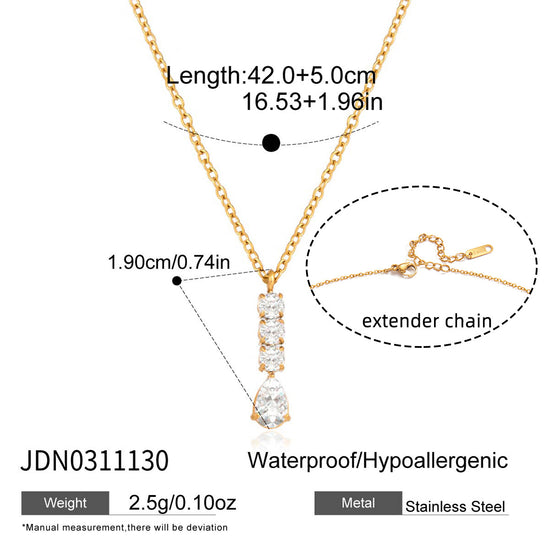 Simple WaterDrop CZ Necklace