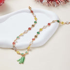 Rainbow Daisy Christmas Tree Pendant Choker Necklace