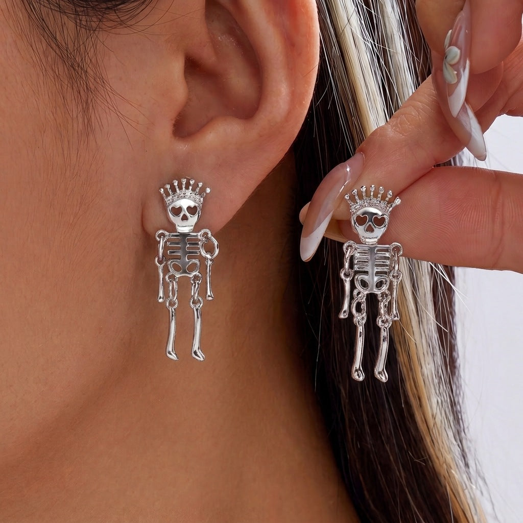 Neon Colorful Skeleton Ear Jacket Earrings