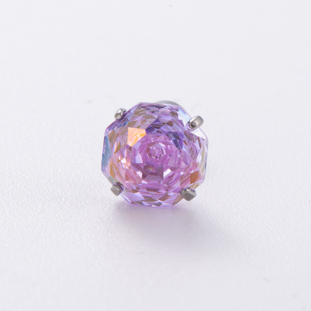 Aurora Rose-Cut CZ Flat Back Tragus Stud