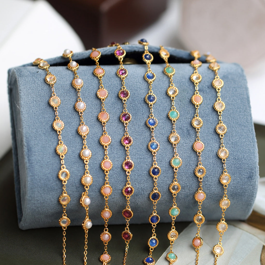 Opal Ruby & Sapphire Chain Bracelet