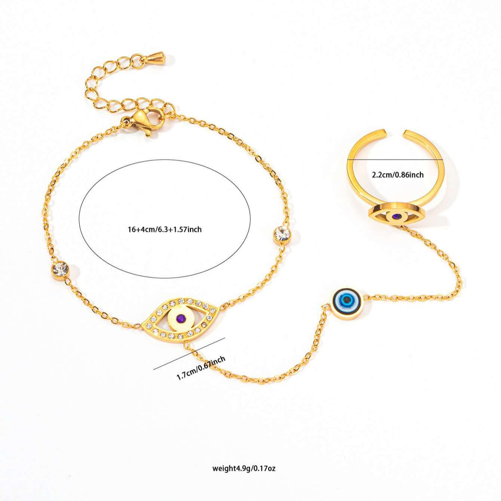 Y2K Evil Eye Slave Ring Bracelet