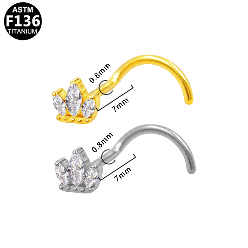 7mm Titanium Rose Sun Nose Screw
