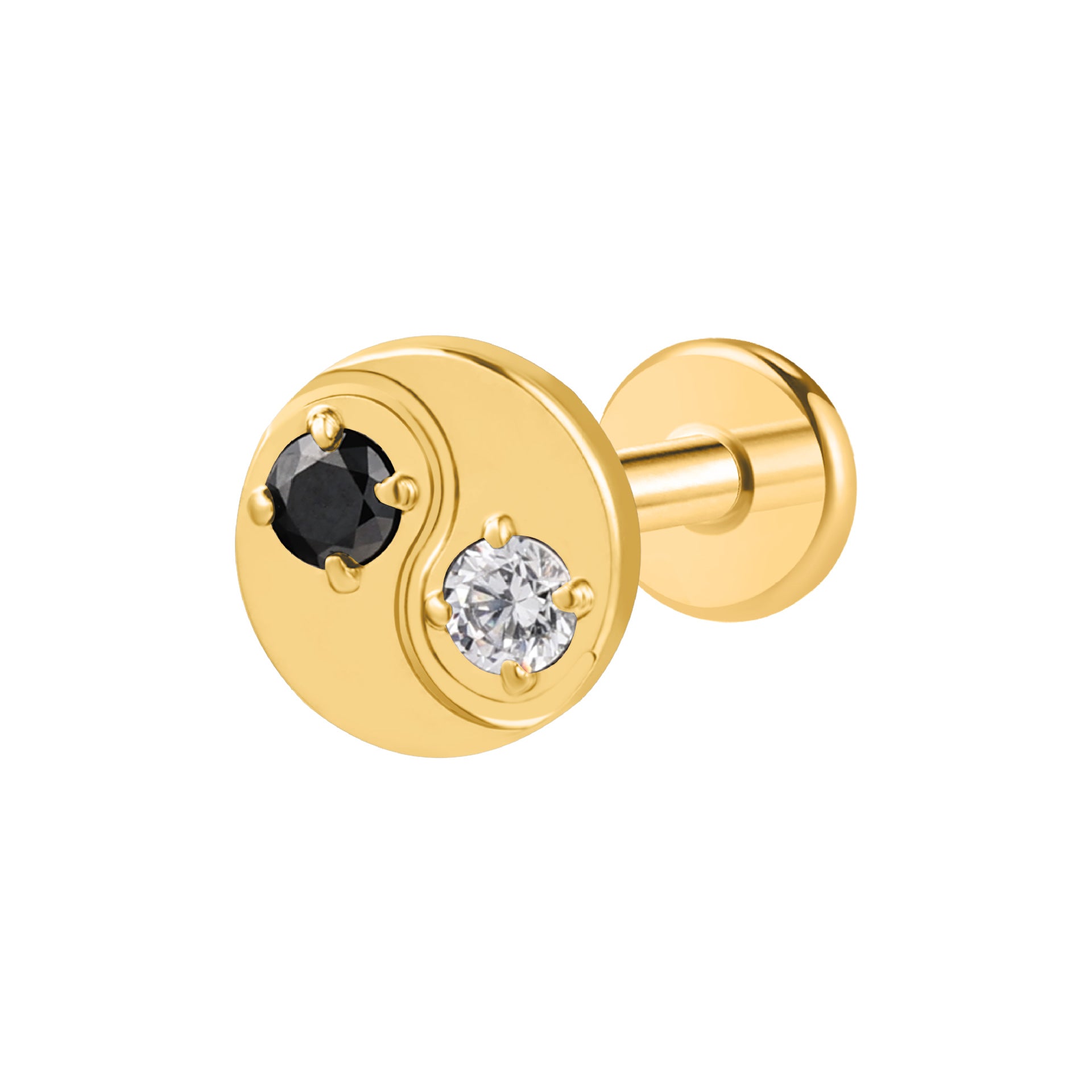 Swan Threaded Screw Flat Back Earrings