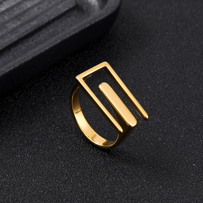 Korean Style E Shaped Open Maze Ring