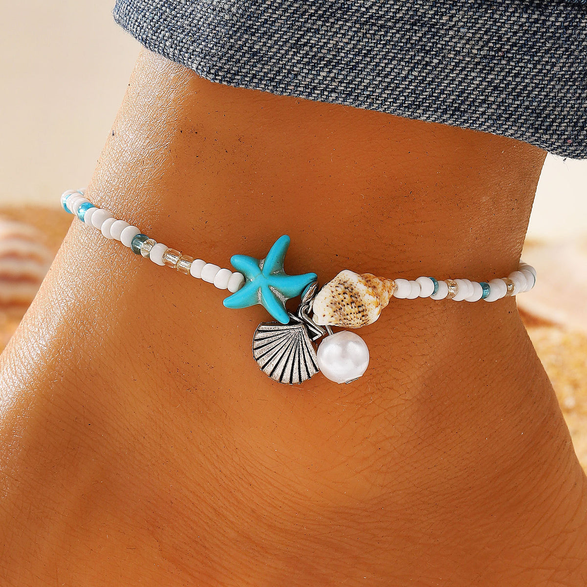 Coastal Charm Colorful Beaded Anklet