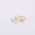 14K Horoscope Zodiac Sign Pearl Stacking Ring | MQ801