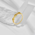 Gold Citrine Yellow Stone November Ring