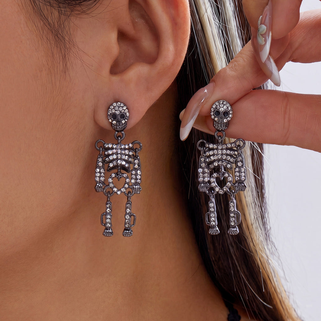 Neon Colorful Skeleton Ear Jacket Earrings