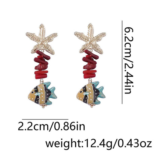 Summer Vacation Starfish Drop Earrings