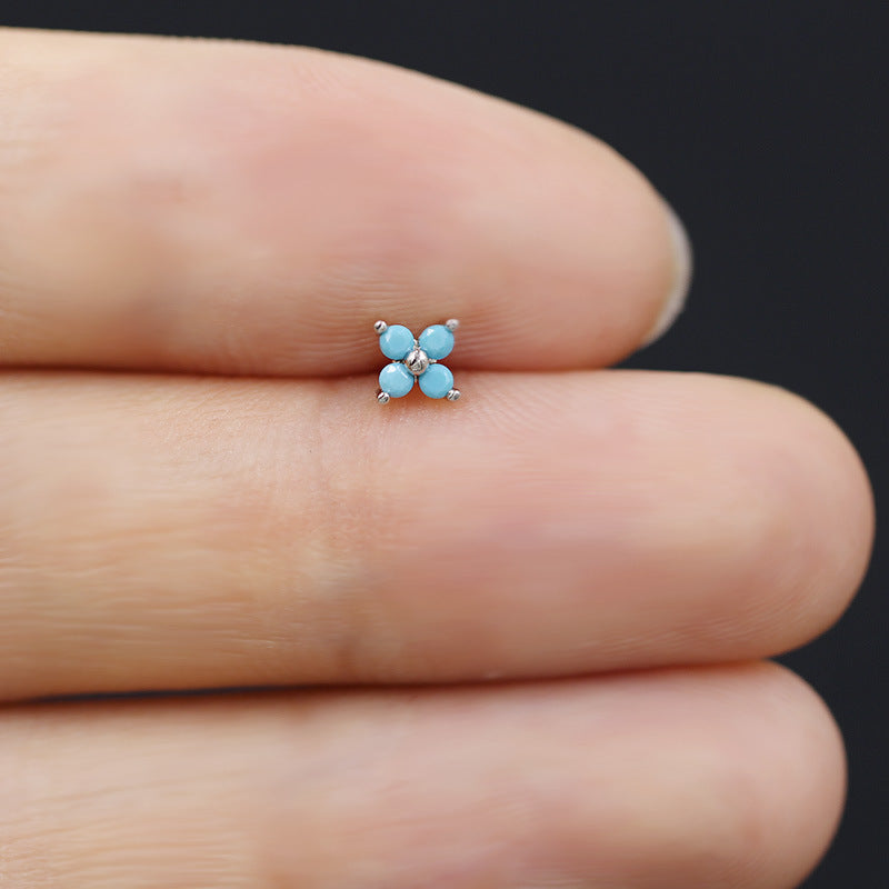 Small Flower Snake Cartilage Piercing Stud
