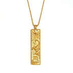 Rectangular Zodiac Pendant Necklace Gold | JN3474