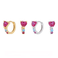 Dazzling Heart Small Hoop Earrings